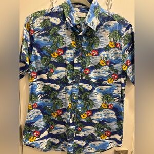 GAP Blue Tropical Floral Button-Down Shirt
